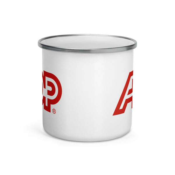 12oz Enamel Camping Mug (White) - ADP (Red)