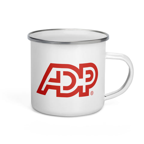 12oz Enamel Camping Mug (White) - ADP (Red)