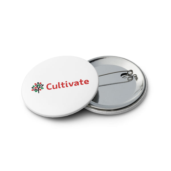 Set of Pin Buttons (White) - Cultivate (Red)