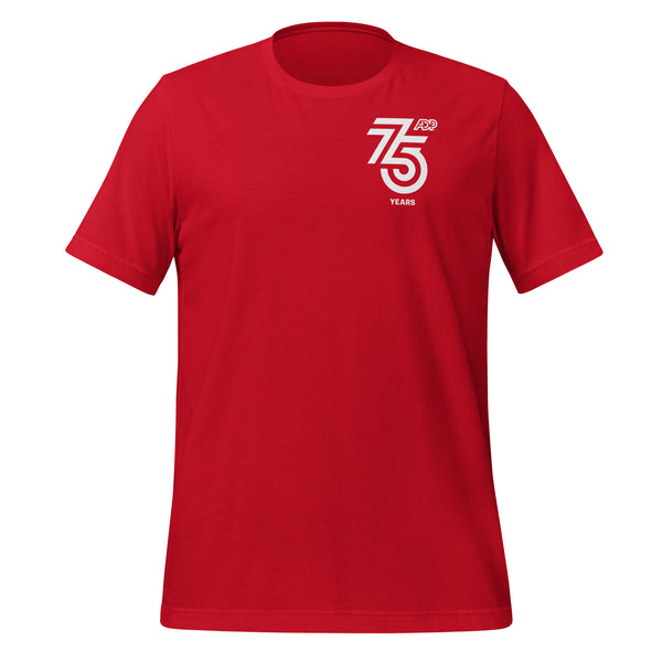 Unisex Jersey Short Sleeve Tee (Red) - ADP 75 (White)