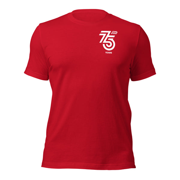 Unisex Jersey Short Sleeve Tee (Red) - ADP 75 (White)