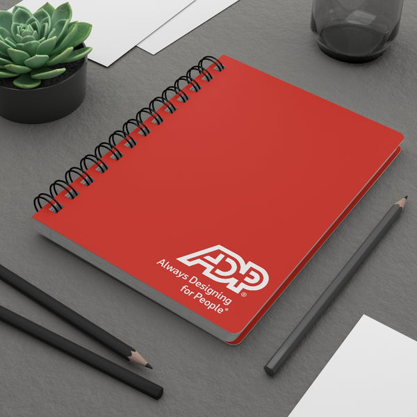 ADP with Tagline Red Spiral Bound Journal