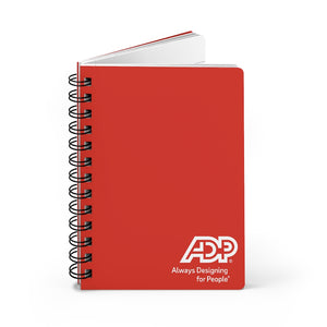 ADP with Tagline Red Spiral Bound Journal