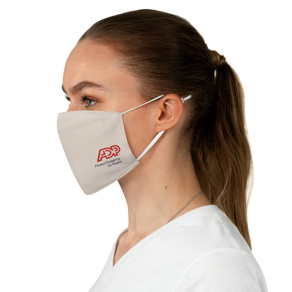 ADP with Tagline Tan Fabric Face Mask