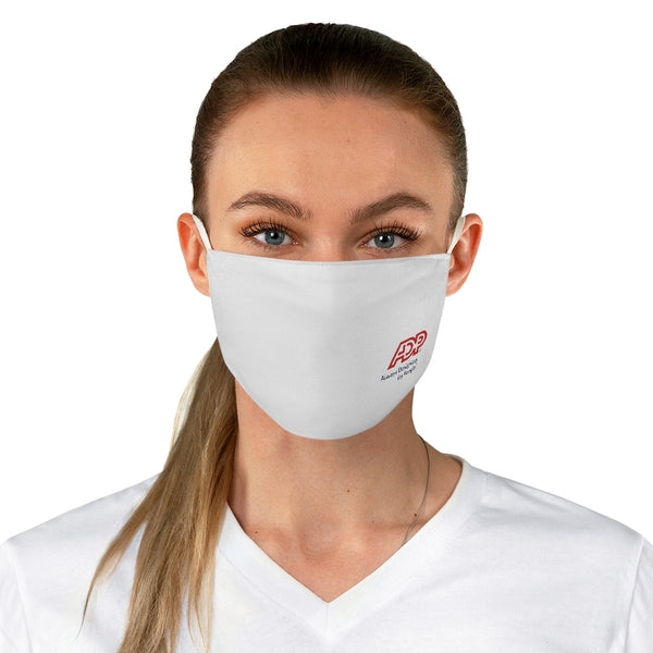 ADP with Tagline White Fabric Face Mask
