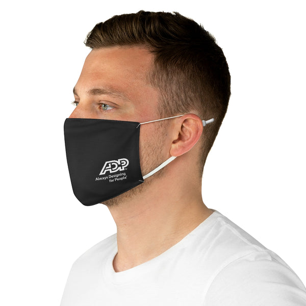 ADP with Tagline Black Fabric Face Mask