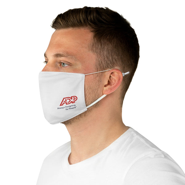 ADP with Tagline White Fabric Face Mask